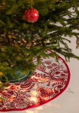 “Taiga” organic cotton Christmas tree mat - poppy