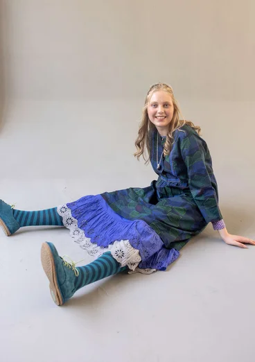 Robe "Alaska" en tissu de coton biologique/lin - indigo foncé