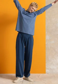 Jerseybukser i økologisk bomuld/elastan - stillehavsblå