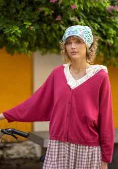 Neuletakki "Pauline" ekologista/kierrätettyä puuvillaa - viikuna