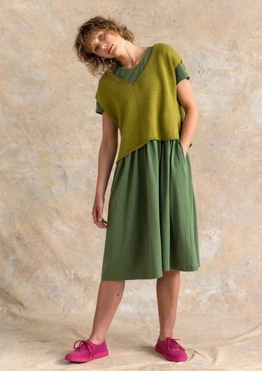 Neuleliivi ekologista/kierrätettyä puuvillaa - vihreäpippuri