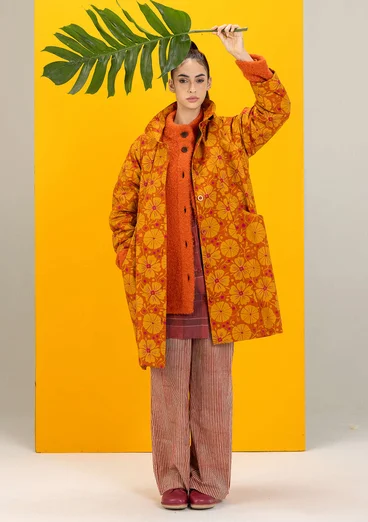 Neuletakki villabukleeta - greippi/meleerattu