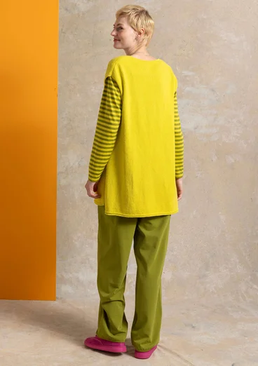 Neuleliivi ekologista/kierrätettyä puuvillaa - sinapinkeltainen