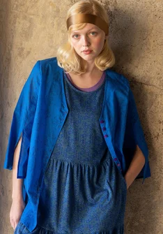 Tunique tissée "Lily" en coton biologique - bleu roi