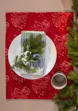 “Taiga” organic cotton placemat - poppy