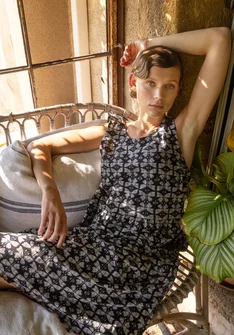 Robe "Papillon" en jersey de coton biologique - noir