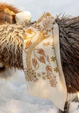 “Taiga” organic cotton tea towel - eggshell