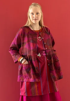 Blouse "Alaska" en coton biologique/lin - aubergine