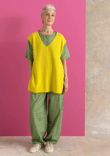 Neuleliivi ekologista/kierrätettyä puuvillaa - sinapinkeltainen