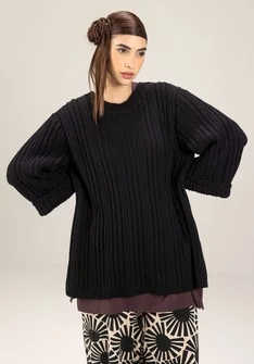 Neulepusero "Midori" ekopuuvillaa - musta