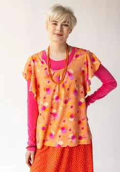 “Bubble” organic cotton/modal top - papaya