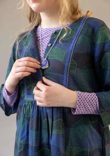 Robe "Alaska" en tissu de coton biologique/lin - indigo foncé
