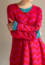 Gebreid vest "Zigzag" met patroon van biologisch katoen - hibiscus