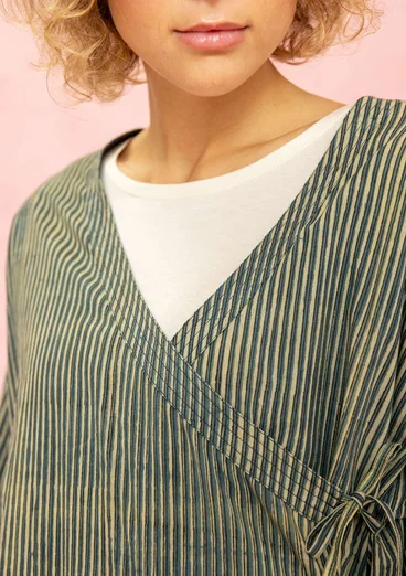 Vävd klänning ”Rose hip” i ekologisk bomull - indigogrön