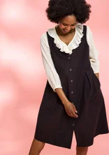 Robe sans manches rayée "Agatha" en coton biologique - mûrier noir