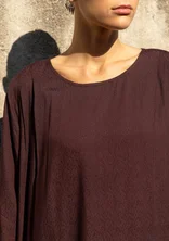 Geweven jurk "Flora Flow" van viscose - donkeraubergine