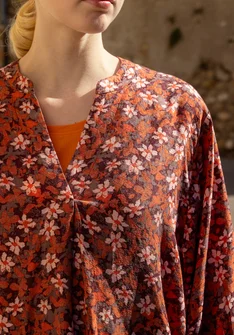 Geweven blouse "Flora Flow" van viscose - mauve/dessin