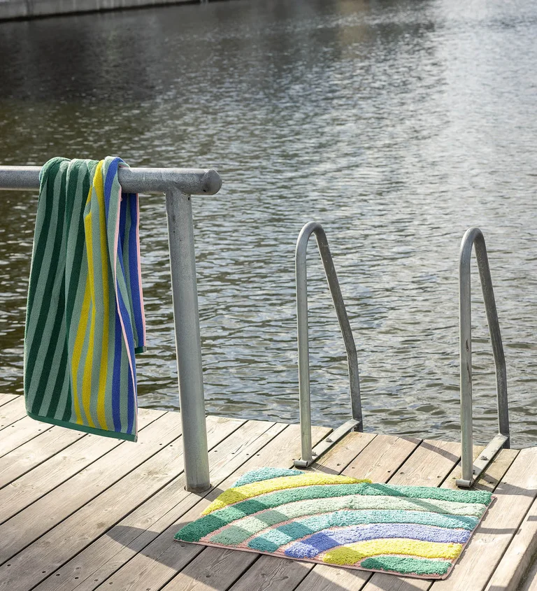 “Sunset” bath sheet in organic cotton