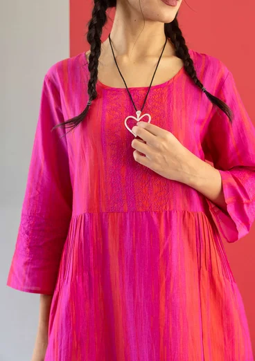 Robe "Melody" en tissu de coton biologique/soie - bégonia rose
