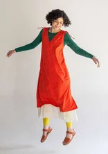 “Bubble” organic cotton/modal dress - lava red
