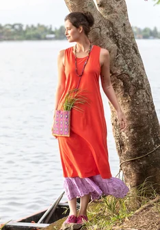 Robe "Shikara" en jersey de coton biologique/modal - rouge vif