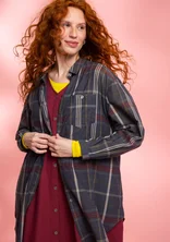 Patterned woven organic cotton shirt - ash grey
