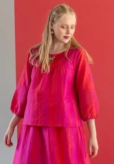 Blouse "Melody" en coton biologique/soie - bégonia rose