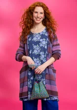“Andromeda” organic/recycled cotton long cardigan - dusky purple
