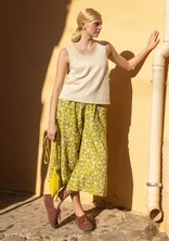 “Flora Flow” woven viscose trousers - thyme/patterned
