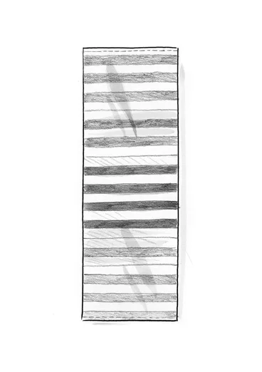 Tapis de couloir "Suiheisen" en coton biologique - rhubarbe