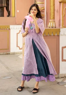 “Summer” woven organic cotton dress - hydrangea
