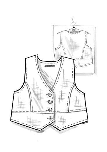 Woven organic cotton waistcoat - camel