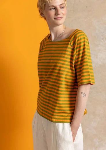 Perusraitapusero ekopuuvillaa - porkkana/vihreäpippuri