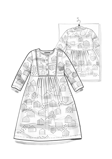 Robe "Alaska" en tissu de coton biologique/lin - taupe