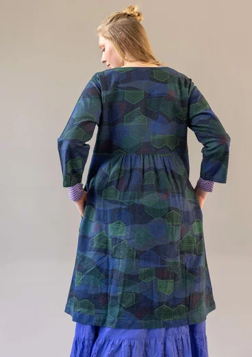 Robe "Alaska" en tissu de coton biologique/lin - indigo foncé