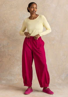 Trikoopusero ”Bianca” lyosellia/elastaania - pastellinkeltainen