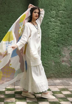 Vävd underkjol i ekologisk bomull - fjäder