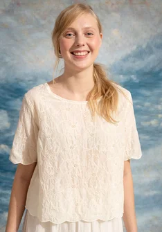 Geweven blouse "Duha" van biologisch katoen - ongebleekt