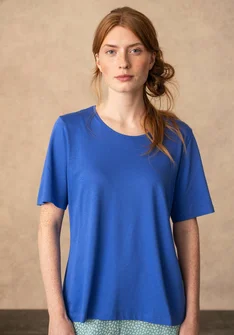 Solid-colored top in organic cotton/modal - brilliant blue
