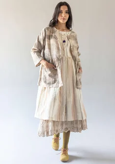 Blouse "Alaska" en coton biologique/lin - taupe