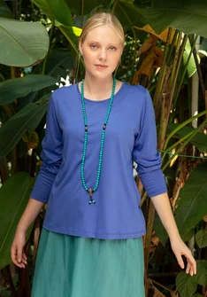 Solid-colored top in organic cotton/modal - brilliant blue