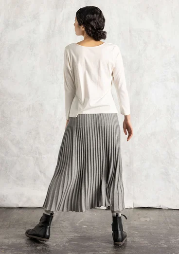 Knit skirt in organic/recycled cotton - grey melange/solid colour