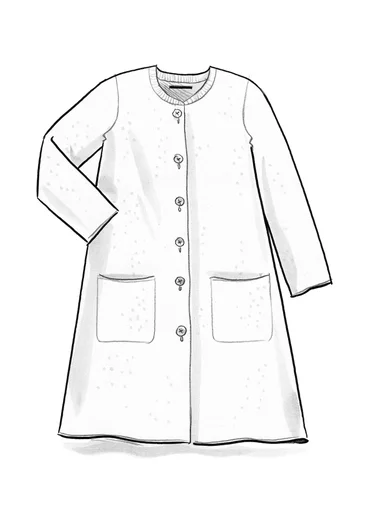 Long cardigan in felted organic wool - forest green/melange