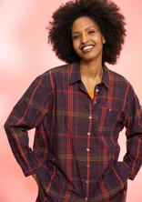 Patterned woven organic cotton shirt - mullberry