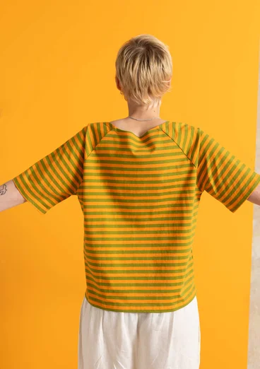 Perusraitapusero ekopuuvillaa - porkkana/vihreäpippuri