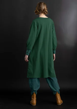 “Ylva” jersey dress in organic cotton/spandex - dark green