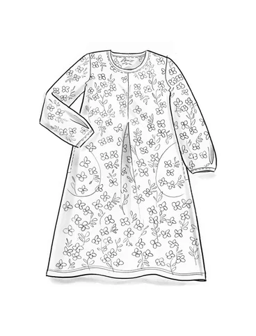 Robe « Ylva » en jersey de coton biologique/élasthanne - bleu lin/motif