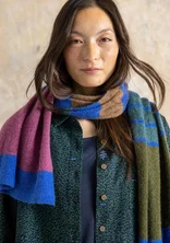 Knit scarf in an alpaca blend - sapphire blue