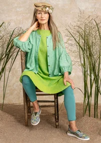 Linen blouse - lotus green/striped