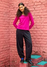 Jersey pants in organic cotton - black